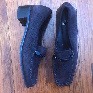 Stuart Weitzman brown suede perforated loafers size 7
